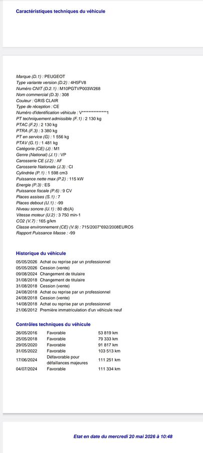 Peugeot 308 d'occasion
