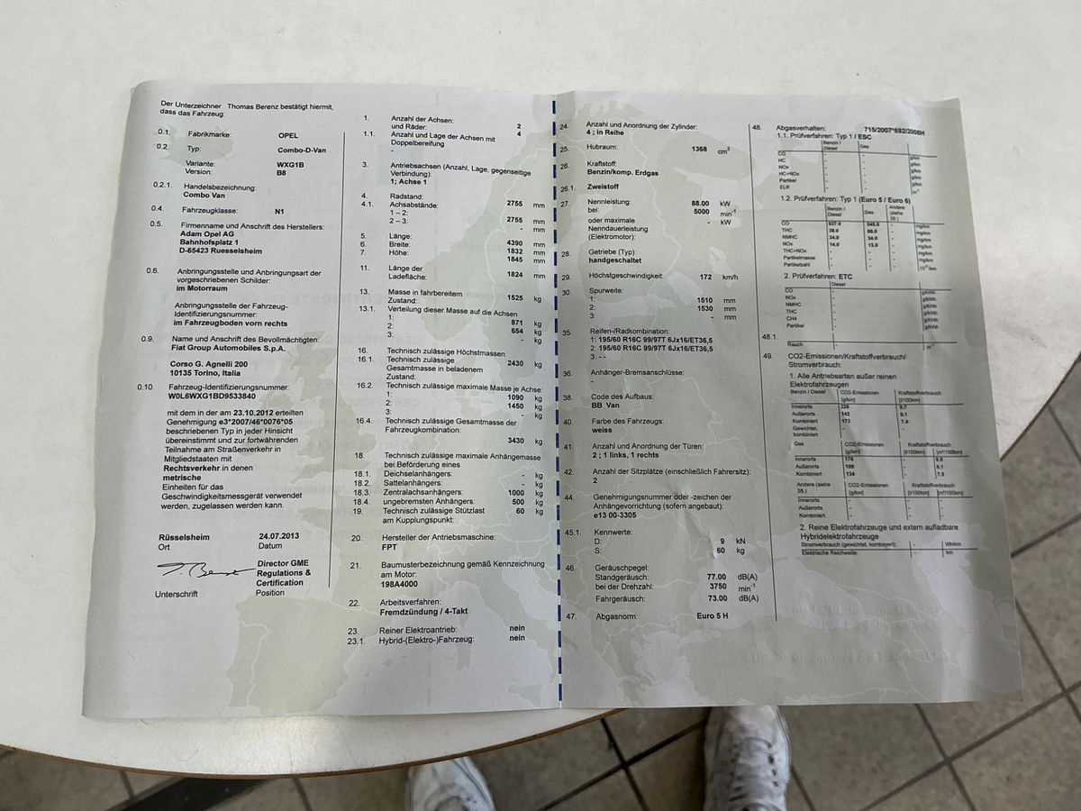 Opel Combo 1.4 Turbo Kasten L1H1 2,4t