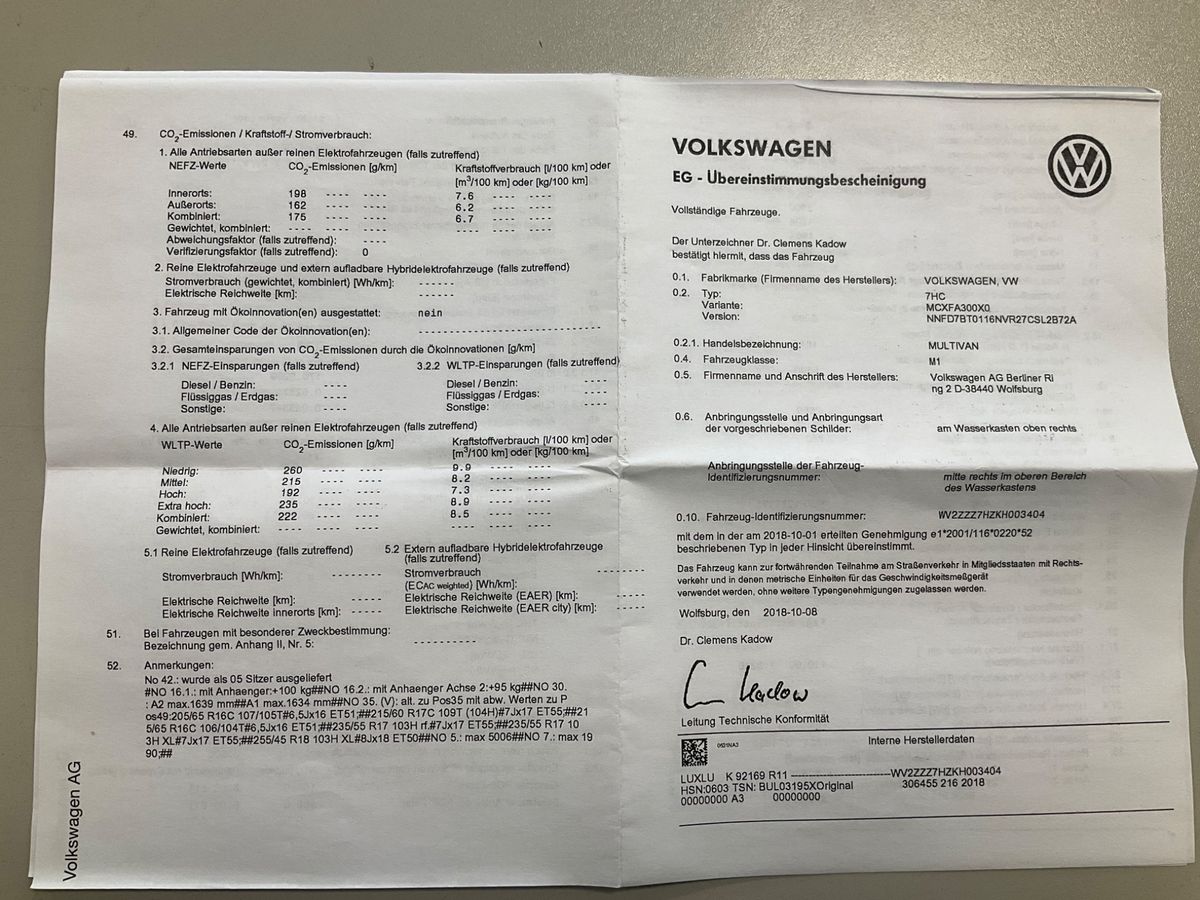 Volkswagen T6 Multivan 2.0 TDI Trendline
