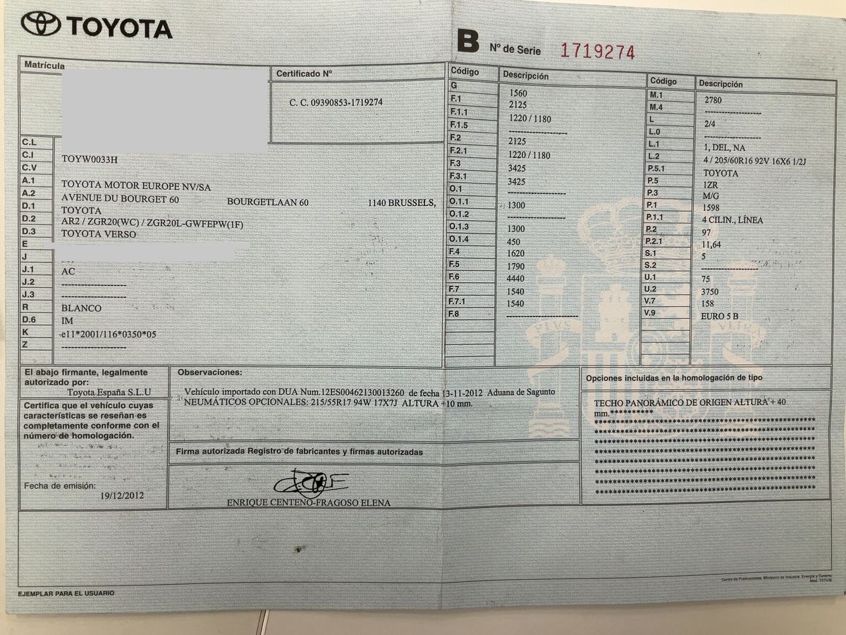 Toyota Verso d'occasion