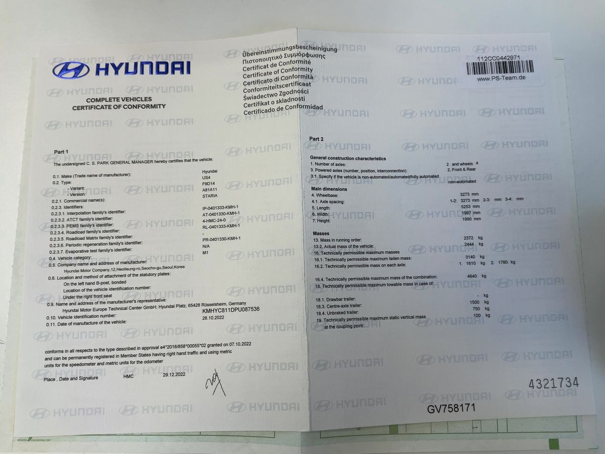 Hyundai Staria d'occasion