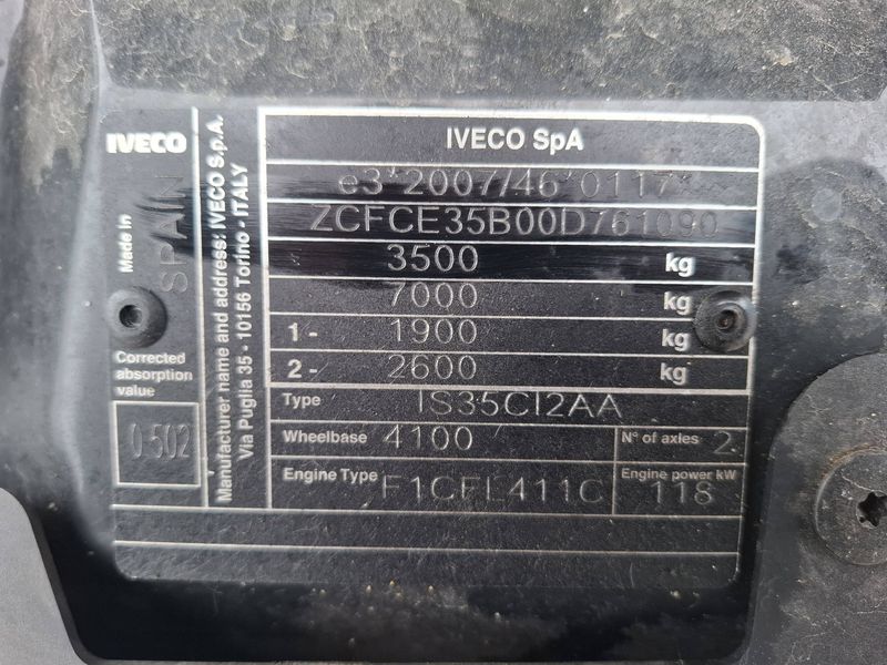 Iveco Daily 3.0 Diesel Einzelkabine 35 C Radstand 3750 — zdjęcie 14