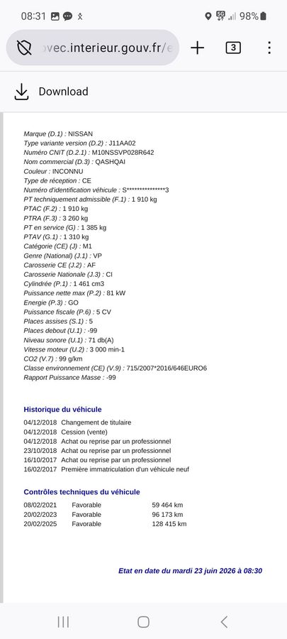 Nissan Qashqai d'occasion