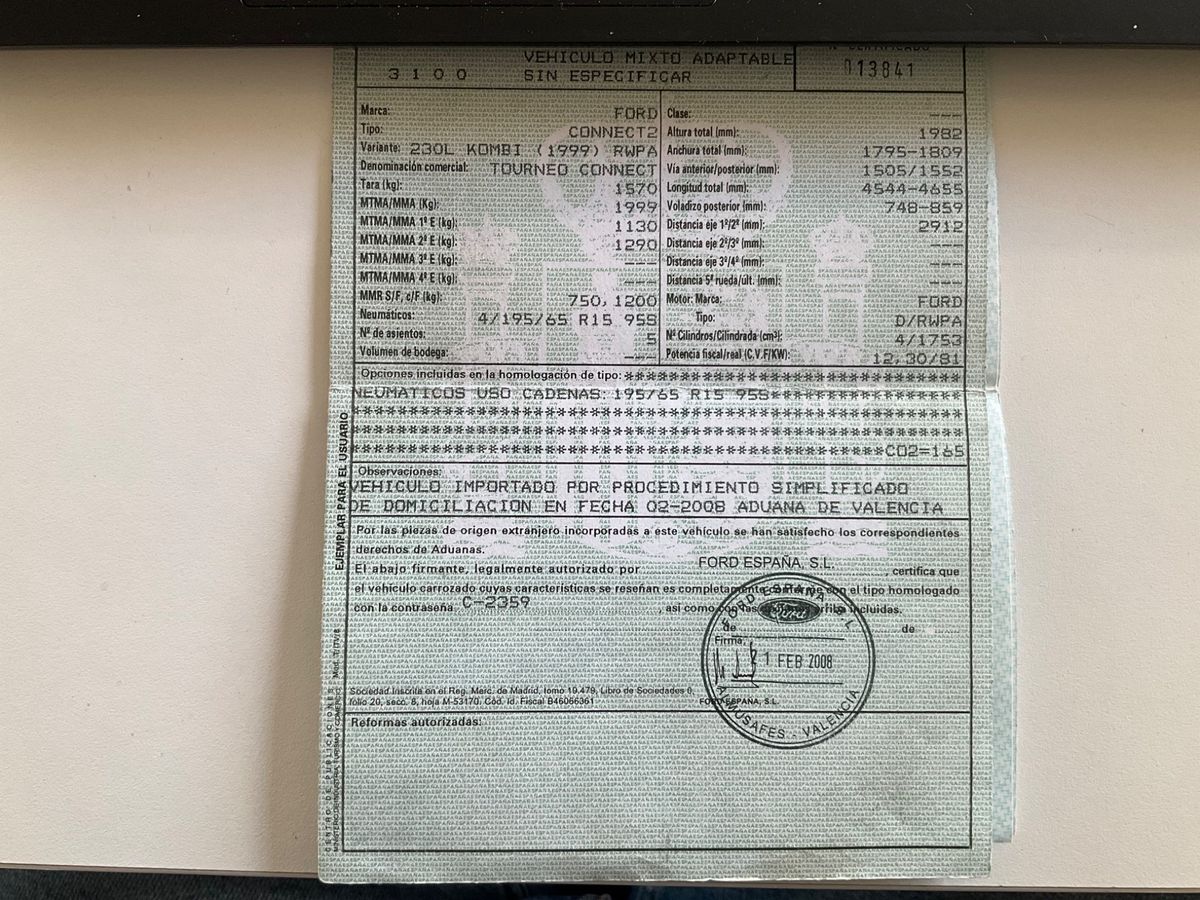 Ford Tourneo Connect 1.8 TDCi Combi larga