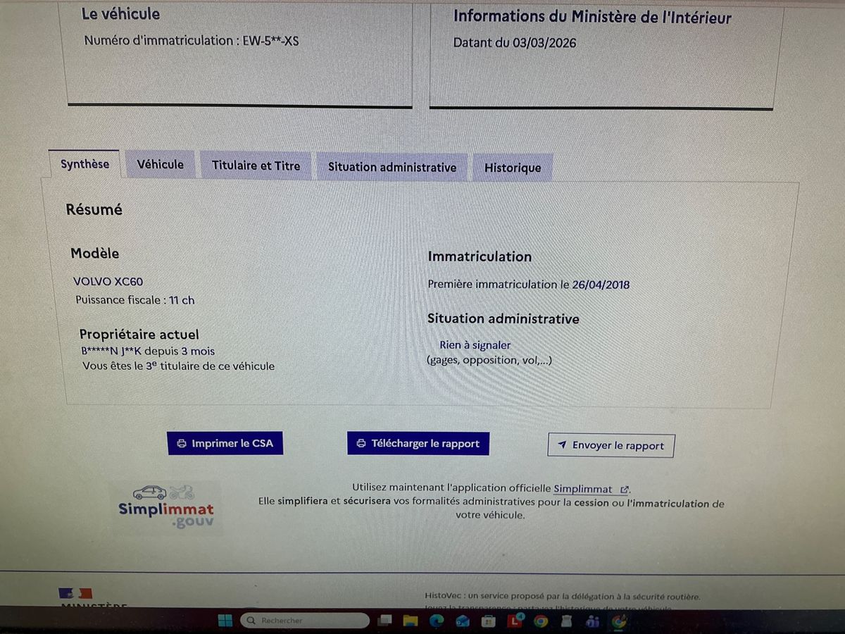 Volvo XC60 d'occasion