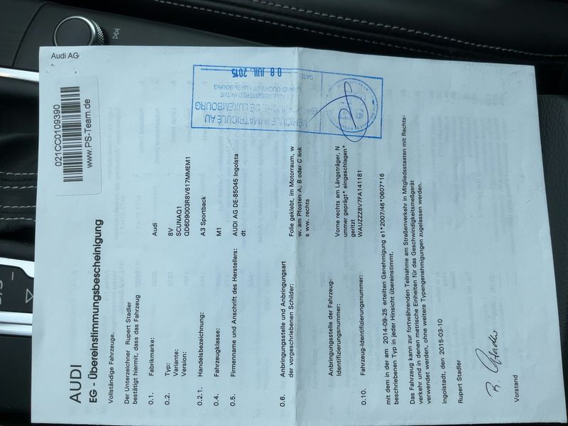 Audi A3 Sportback 2.0 TDI quattro S line Sportpaket 2015 – снимка 21