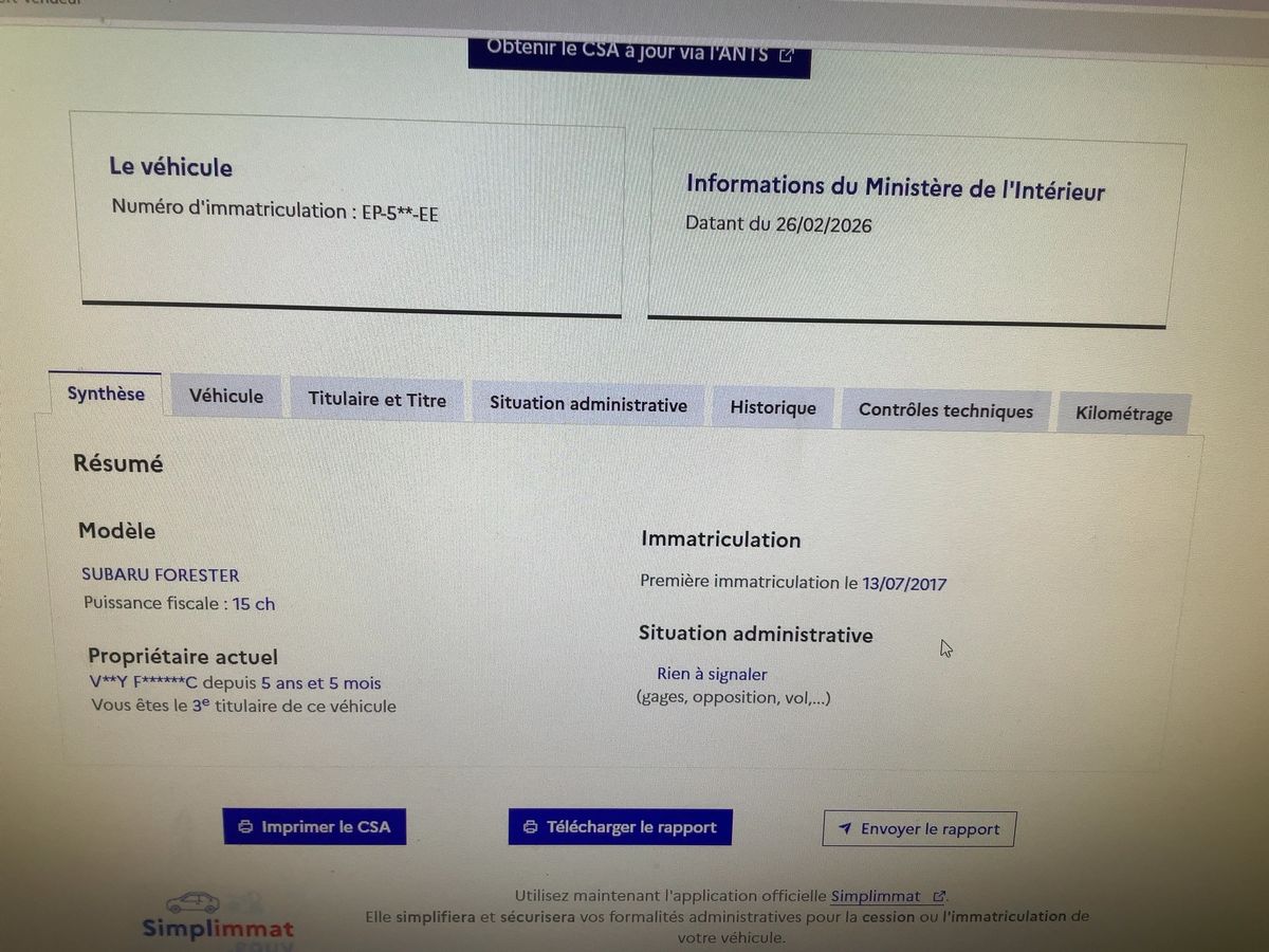 Subaru Forester d'occasion