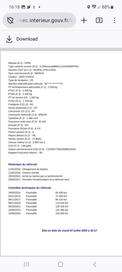 Opel Meriva d'occasion