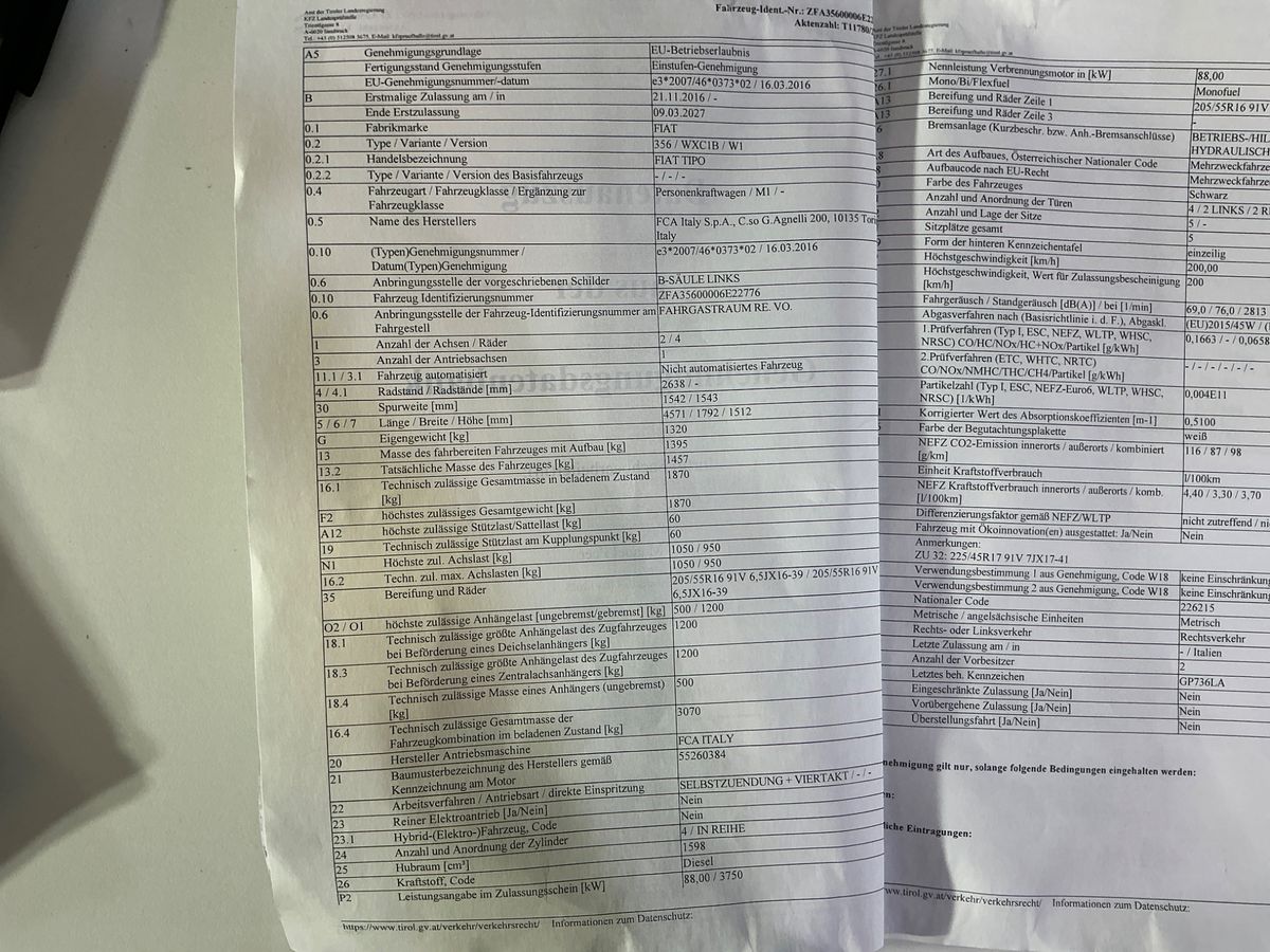 Fiat Tipo 1.6 JTDM Lounge