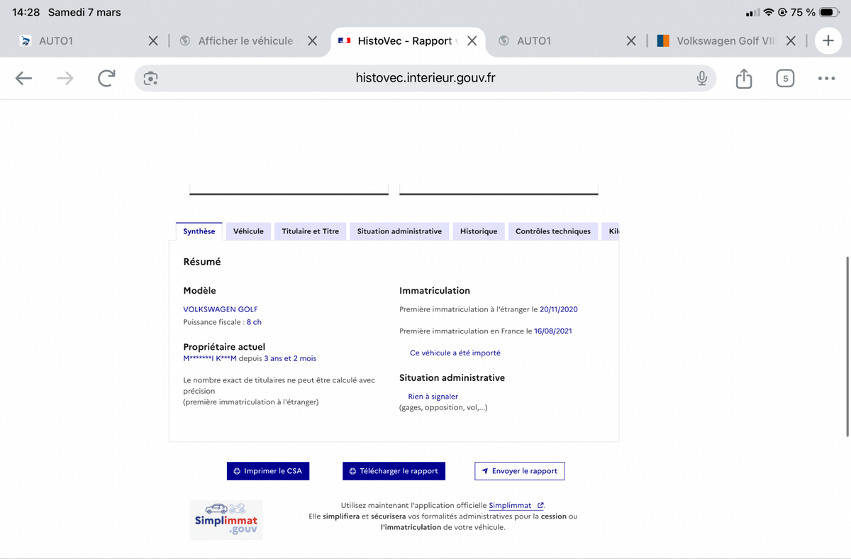 Volkswagen Golf d'occasion