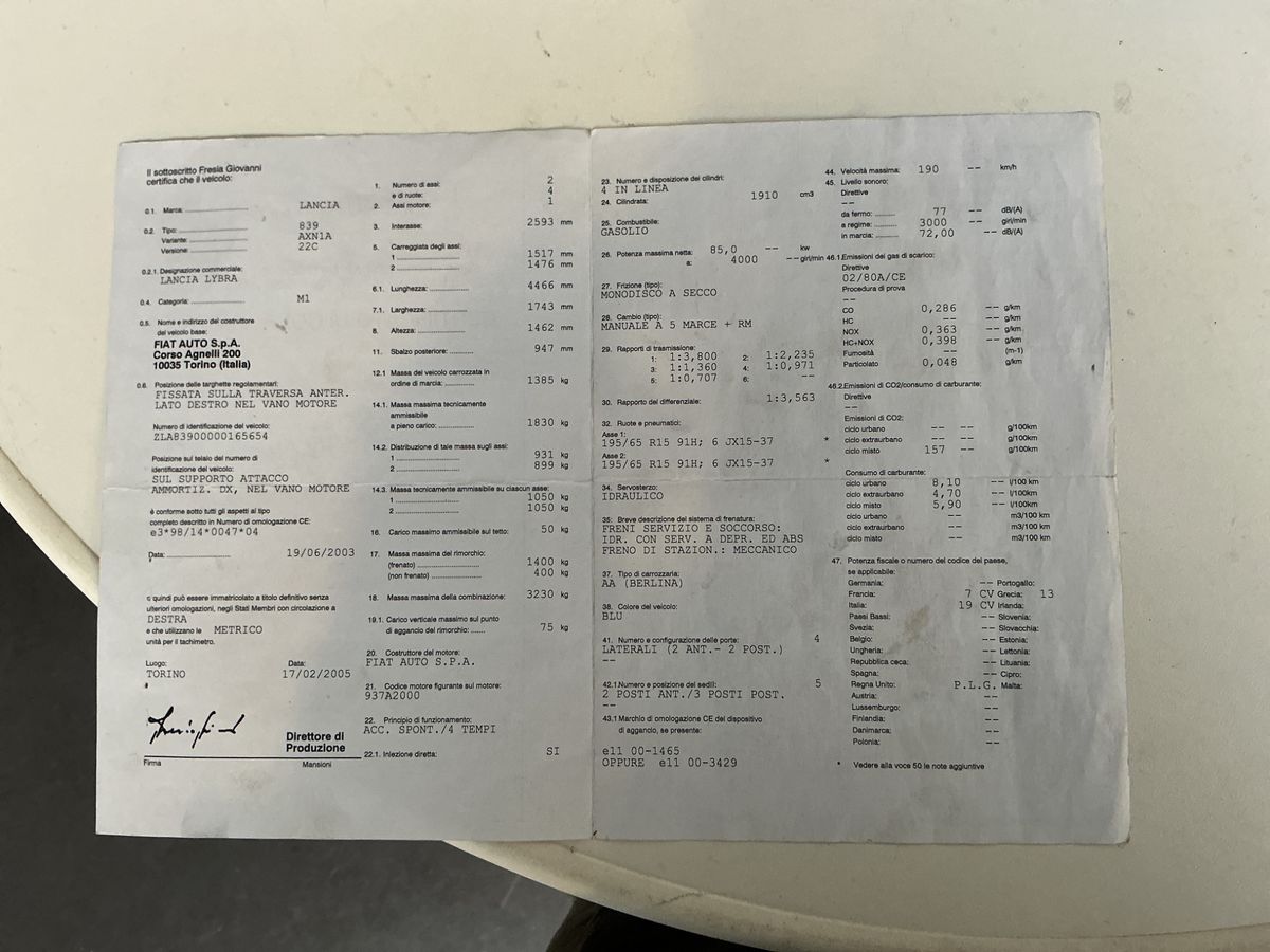 Lancia Lybra 1.9 Turbodiesel JTD