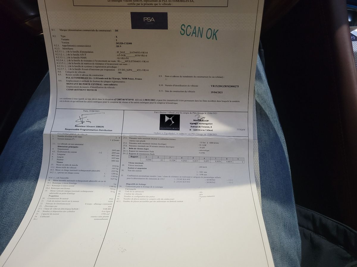 DS Automobiles DS9 1.6 E-Tense Hybrid Rivoli +