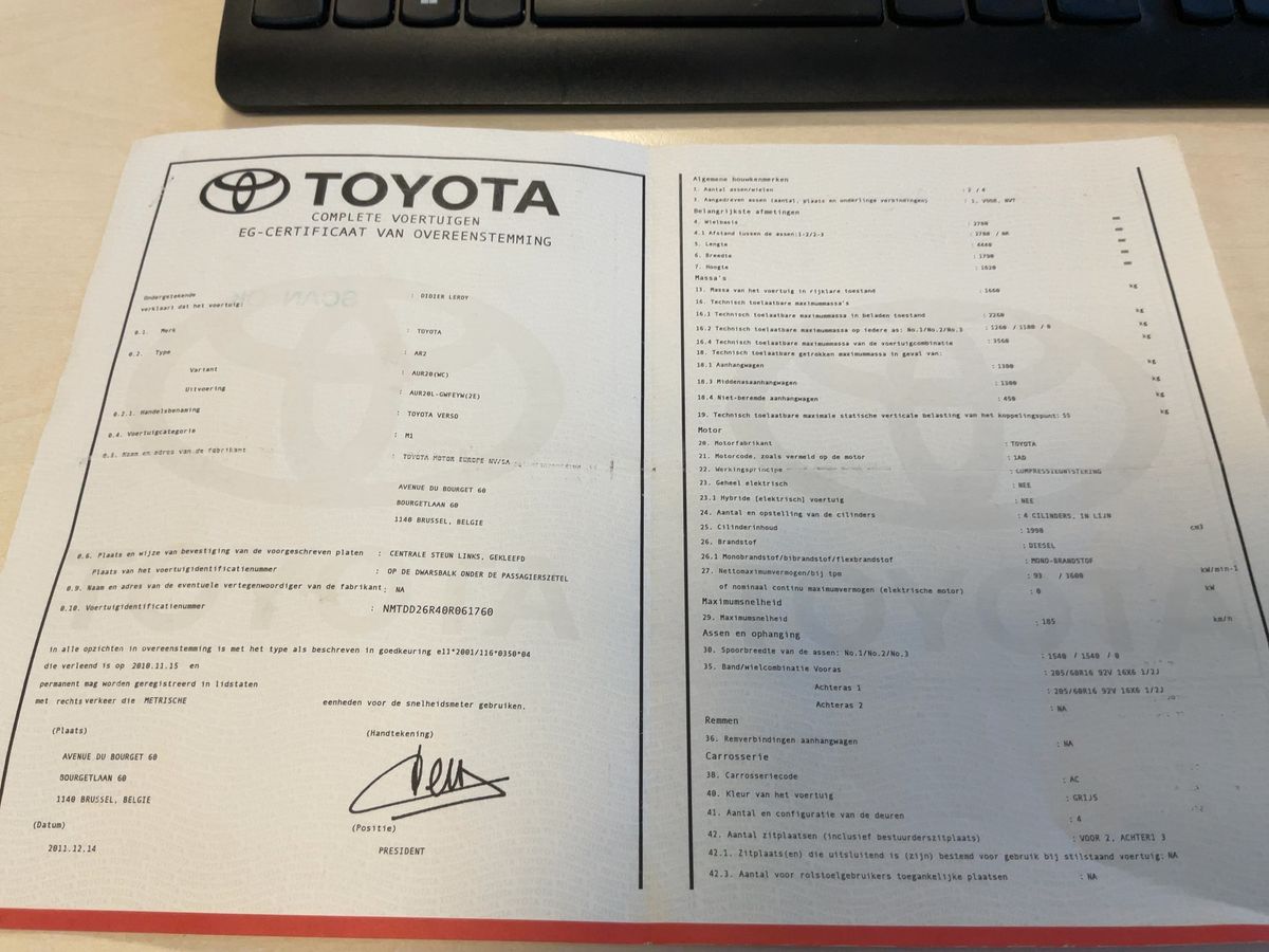 Toyota Verso d'occasion