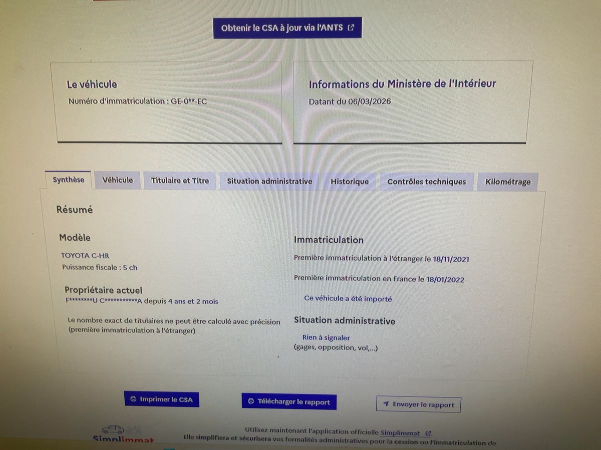 Toyota C-HR d'occasion