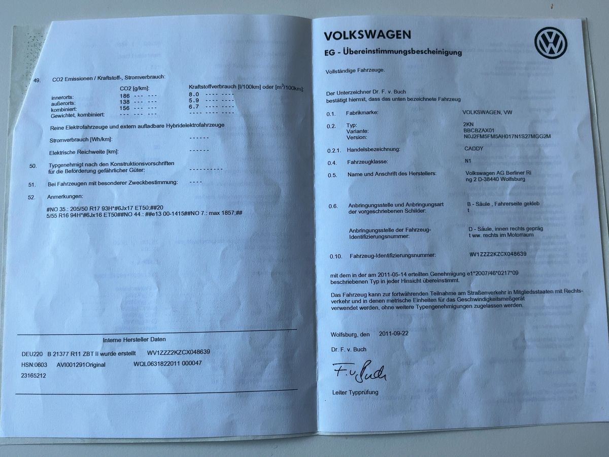 Volkswagen Caddy 1.2 TSI Kasten