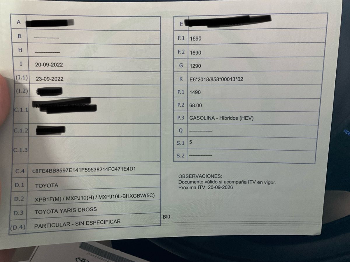 Toyota Yaris Cross 1.5 Hybrid 2WD Style