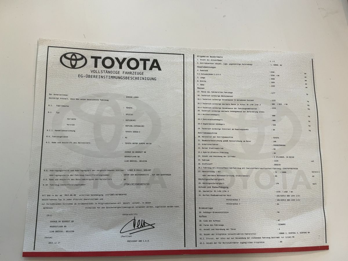 Toyota Verso-S d'occasion