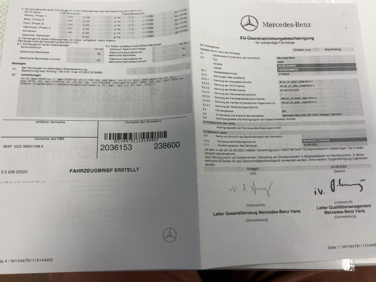 Mercedes-Benz V-Klasse V 220 d RISE kompakt