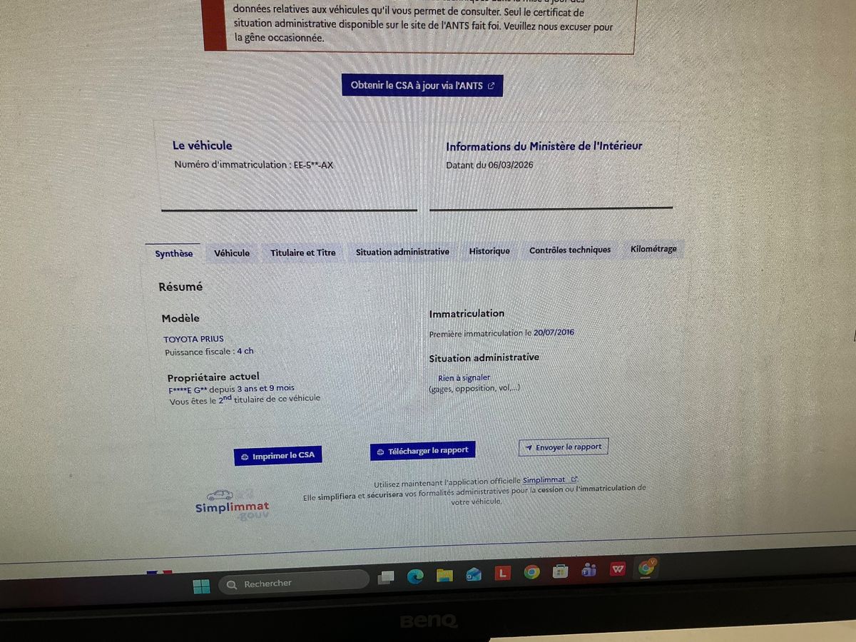 Toyota Prius d'occasion