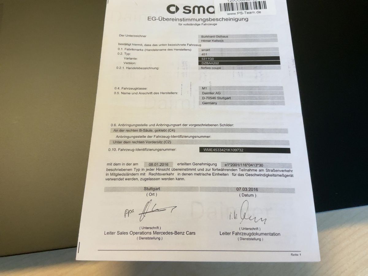 Smart fortwo 1.0 Basis passion