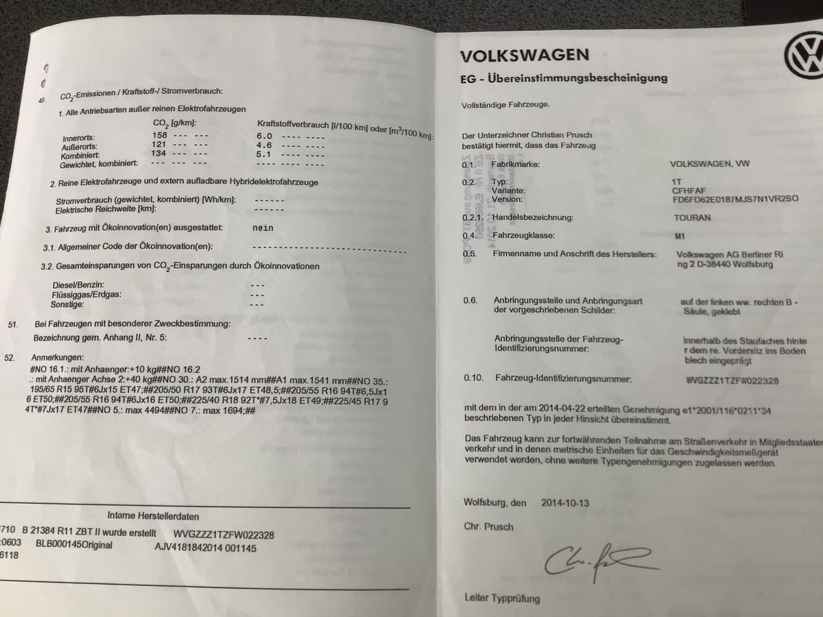 Volkswagen Touran 2.0 TDI Trendline BlueMotion