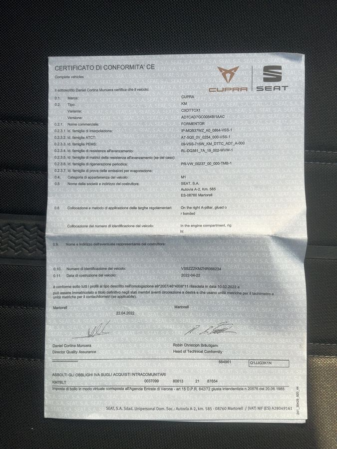 Cupra Formentor d'occasion