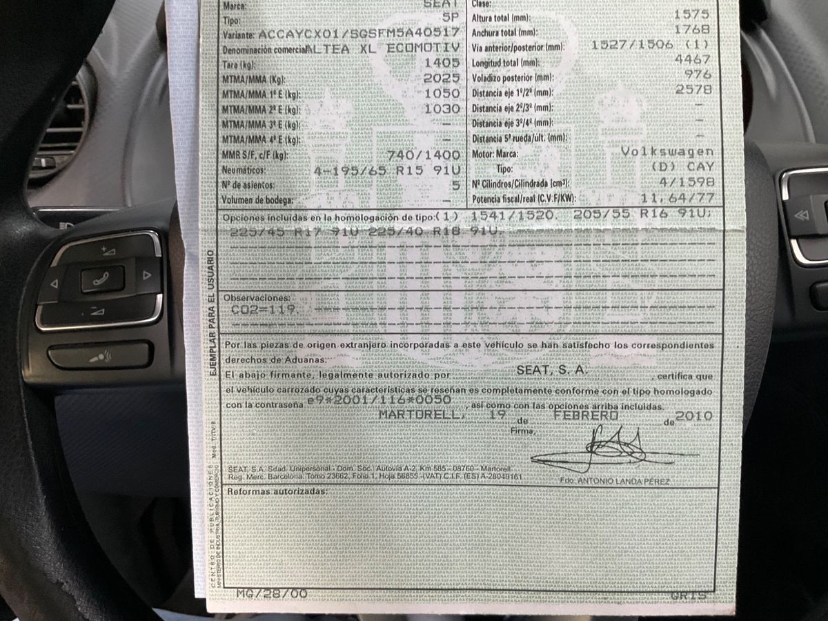 Seat Altea 1.6 TDI Reference Ecomotive