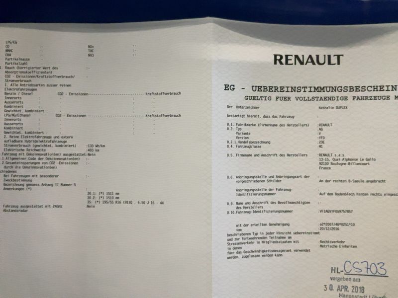 Renault Zoe electric drive 43 kW Intens — zdjęcie 16