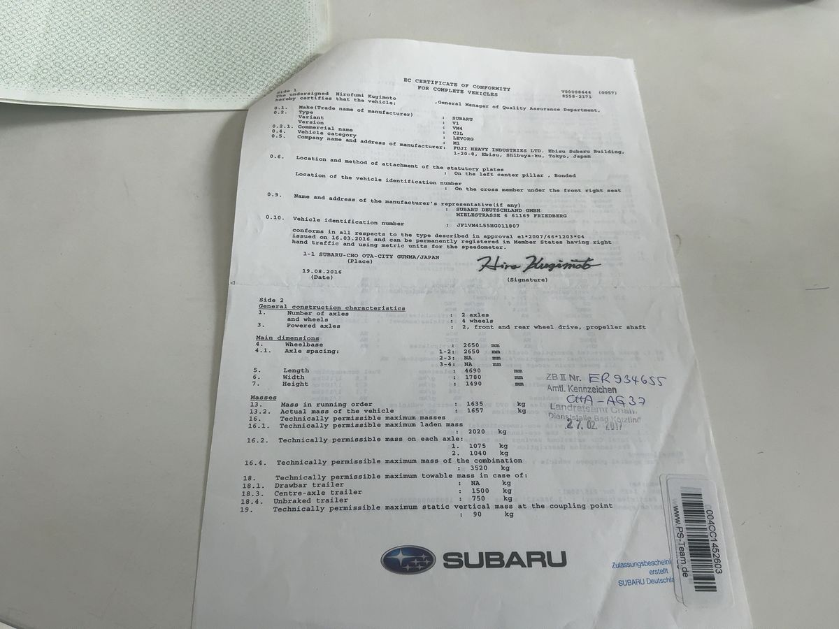 Subaru Levorg d'occasion