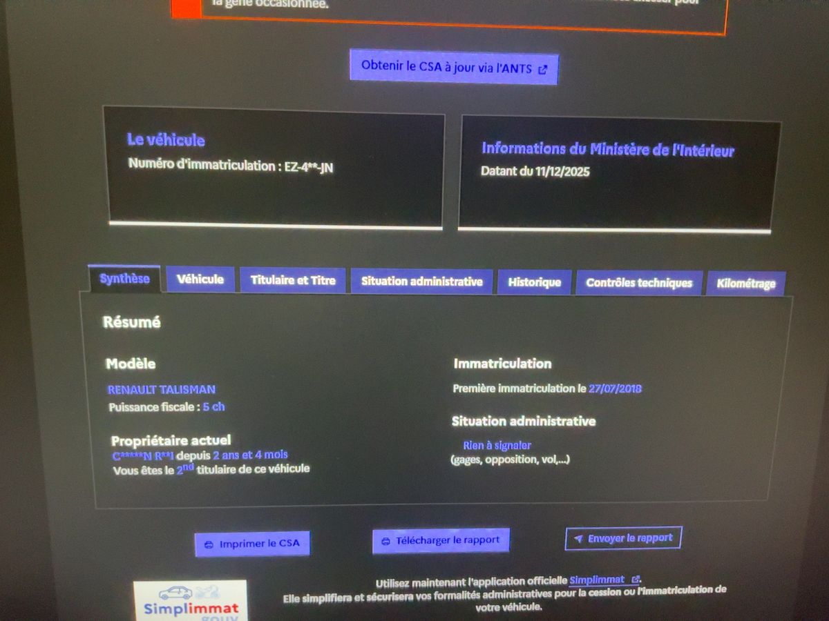 Renault Talisman d'occasion