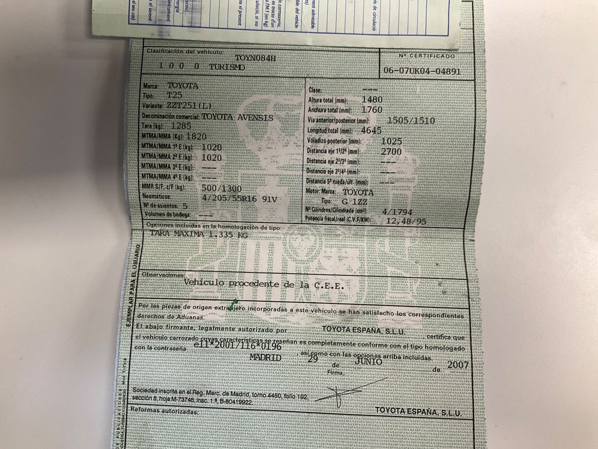 Toyota Avensis 1.8 Sol Liftback