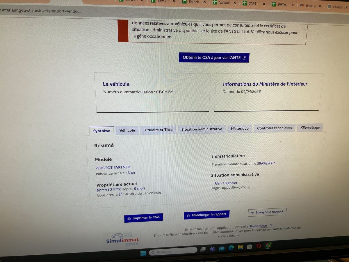 Peugeot Partner d'occasion