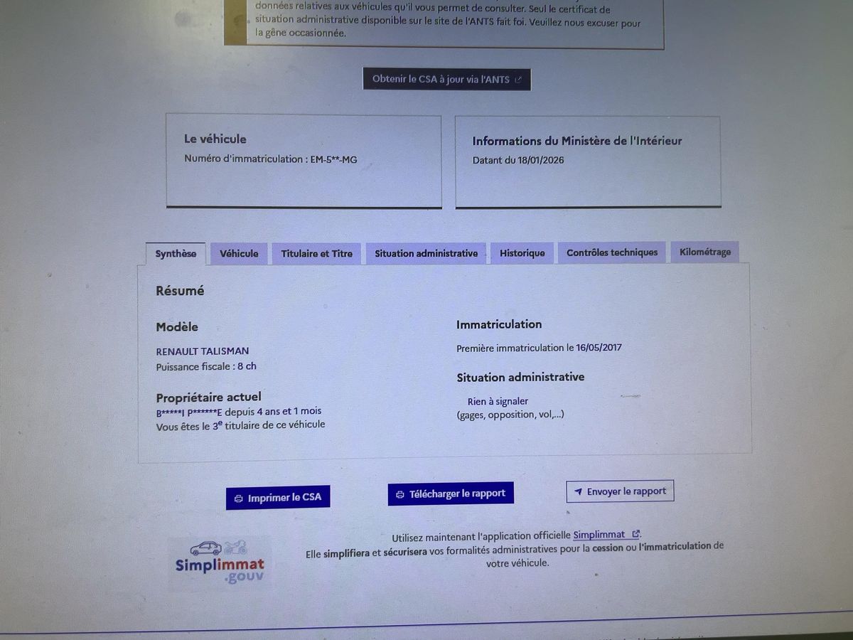 Renault Talisman d'occasion