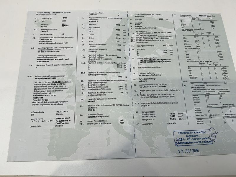 Opel Vivaro 1.6 CDTI Biturbo Combi L1H1 2,7t — zdjęcie 16