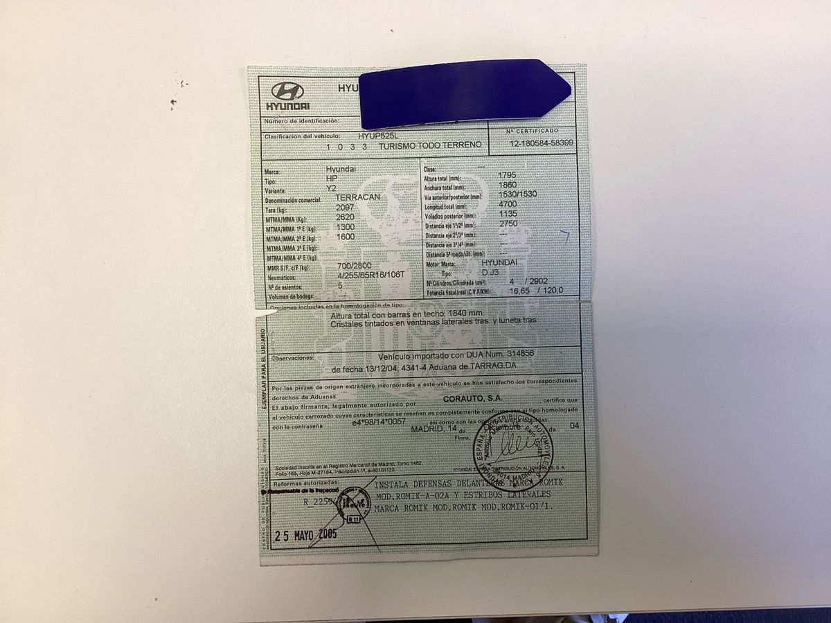 Hyundai Terracan 2.9 CRDi Active