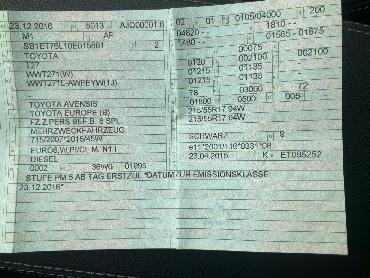 Toyota Avensis 2.0 D-4D Edition-S