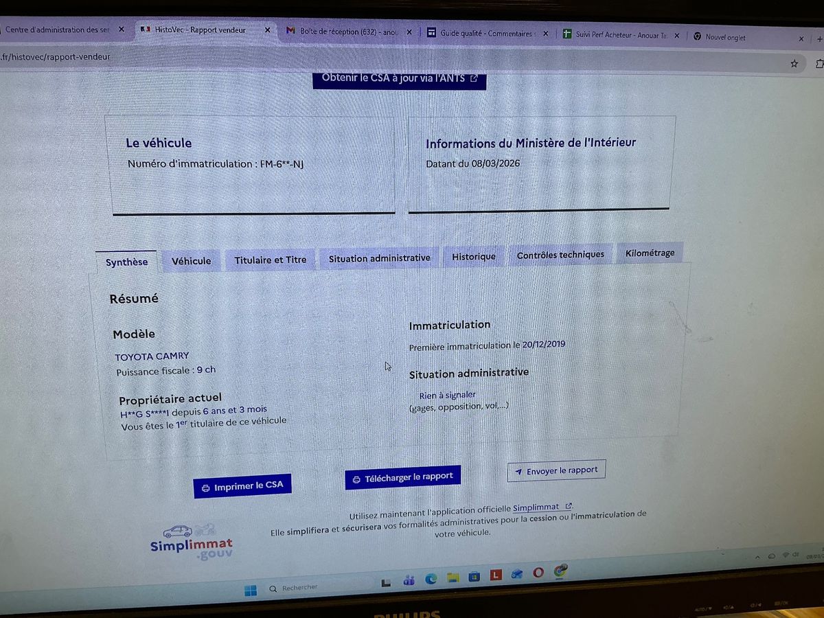 Toyota Camry d'occasion